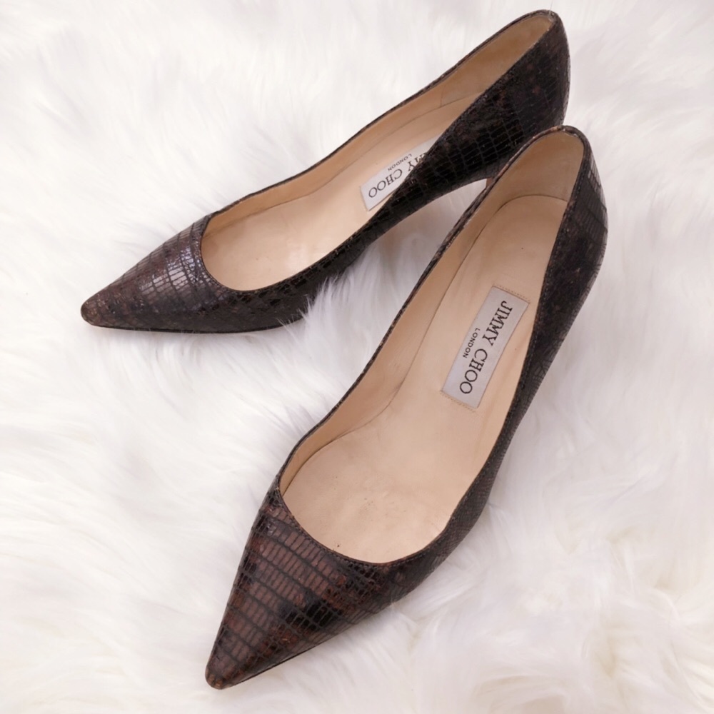Jimmy Choo Crocodile Embossed Pumps